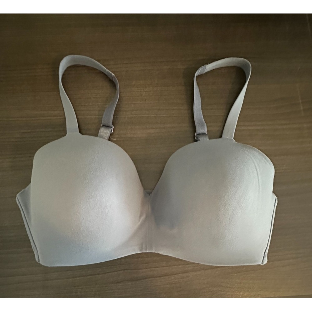 Lot of 2 Wacoal Wire Free T-Shirt Bra 36D‎ Gray Nude Lined Seamless Comfort